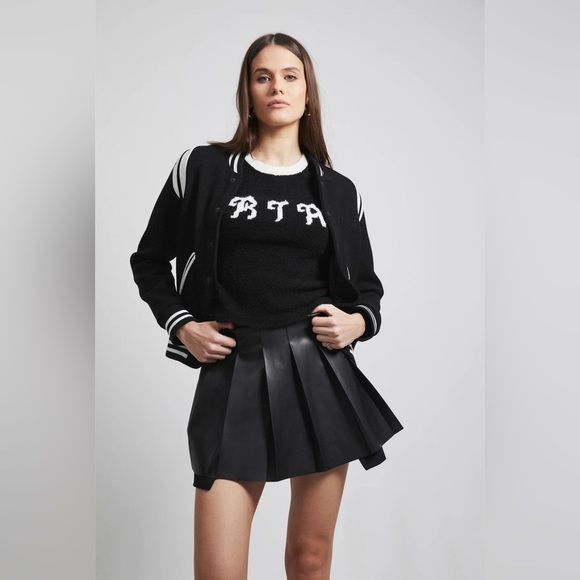 NWT Road to Awe RtA OPHELIE VARSITY JACKET Black white sz Large - Picture 7 of 8